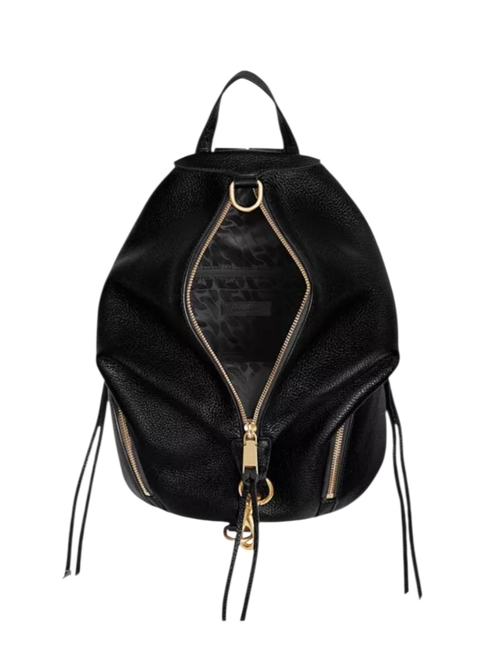 Rebecca Minkoff Julian Black Pebbled Leather Backpack - Gold Hardware NWT - Picture 4 of 15